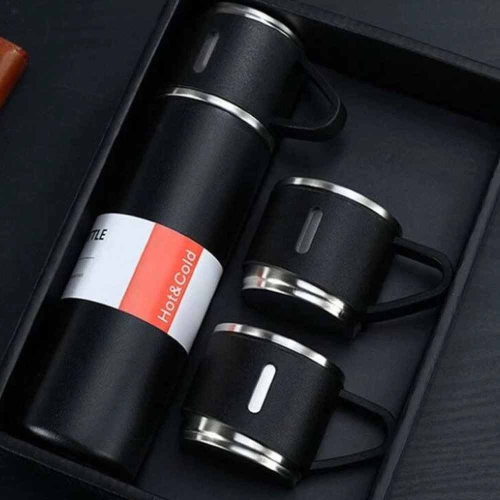 I pc business Thermal Mug, Stainless Steel insulated bottle with 3 pcs tea cups